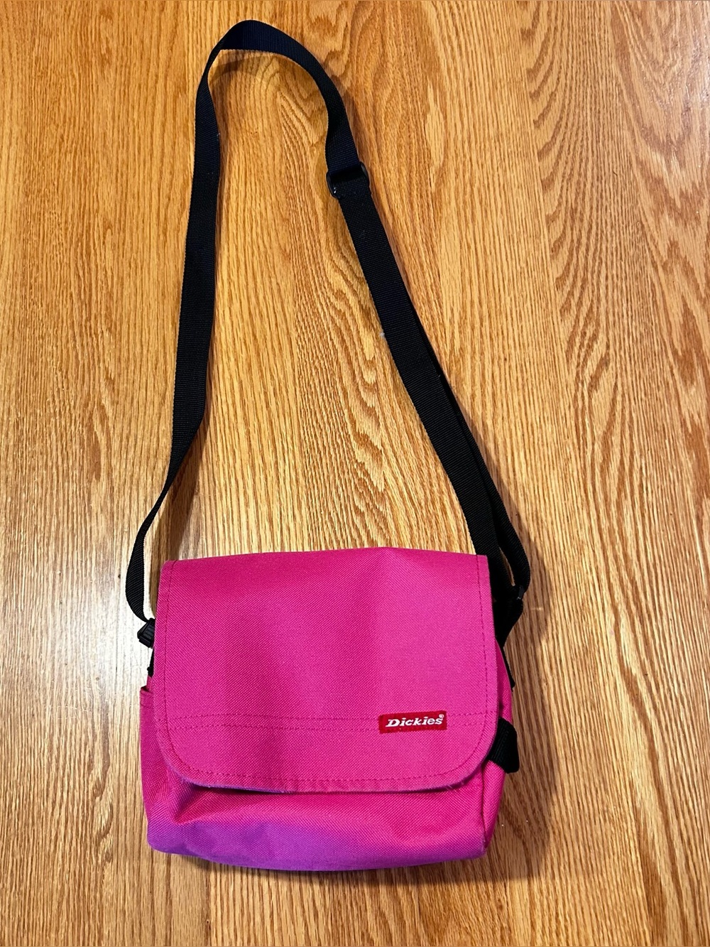 Dickies Hot Pink Crossbody Bag with Black Strap
